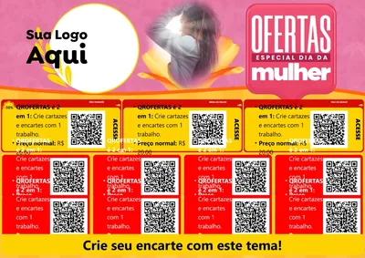 Modelo de Cartaz para Cartaz A4 Horizontal com o tema Ofertas - Especial Dia Das Mulheres para Padaria