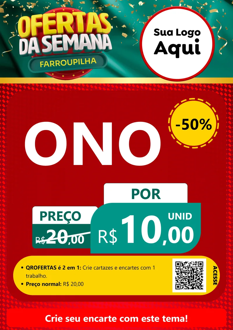 Modelo de Cartaz para Cartaz A4 Vertical com o tema Ofertas da Semana Farroupilha para Óticas