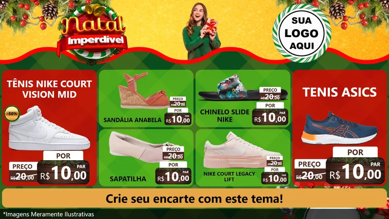 Modelo de TV para TV Horizontal com o tema Natal Imperdível para Calçados