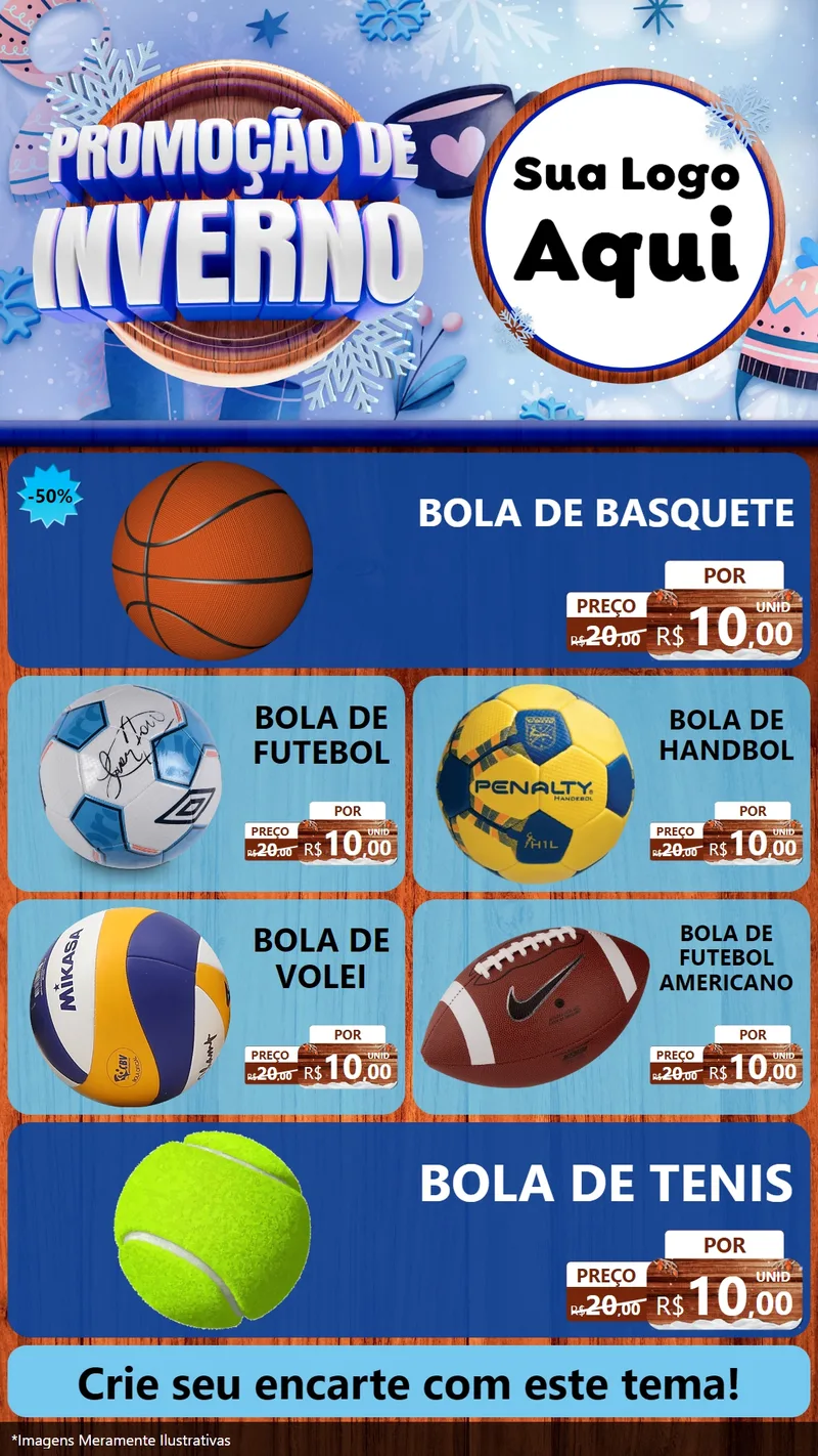 Modelo de TV para TV Vertical com o tema Promoção de Inverno para Artigos Esportivos