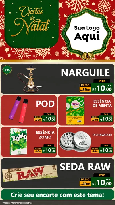 Modelo de TV para TV Vertical com o tema Natal de Ofertas para Tabacaria