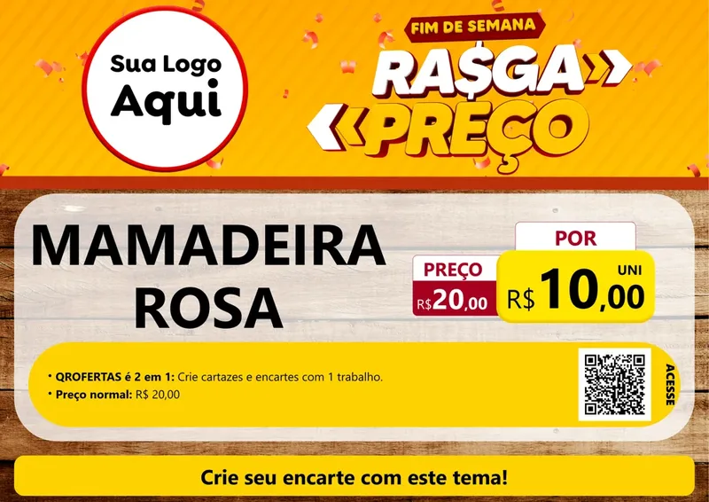 Modelo de Cartaz para Cartaz A4 Horizontal com o tema Fim de Semana Rasga Preços para Bebês