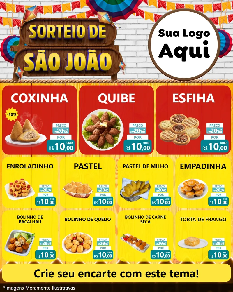 Modelo de Rede Social para Feed Instagram com o tema Sorteio de São João para Salgadaria