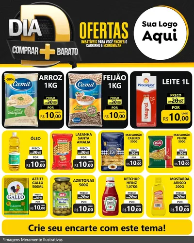 Modelo de Rede Social para Feed Instagram com o tema Dia D Mais Economia para Supermercado