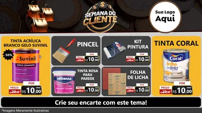 Modelo de TV para TV Horizontal com o tema Semana do Cliente para Tintas e Ferramentas