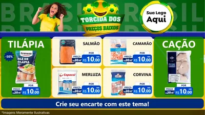 Modelo de TV para TV Horizontal com o tema Torcida dos Preços Baixos - Copa para Peixaria
