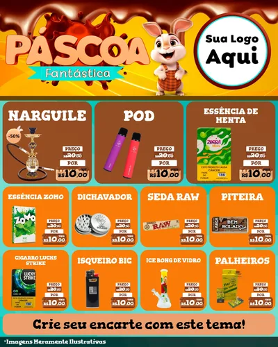 Modelo de Rede Social para Feed Instagram com o tema Páscoa Fantástica para Tabacaria