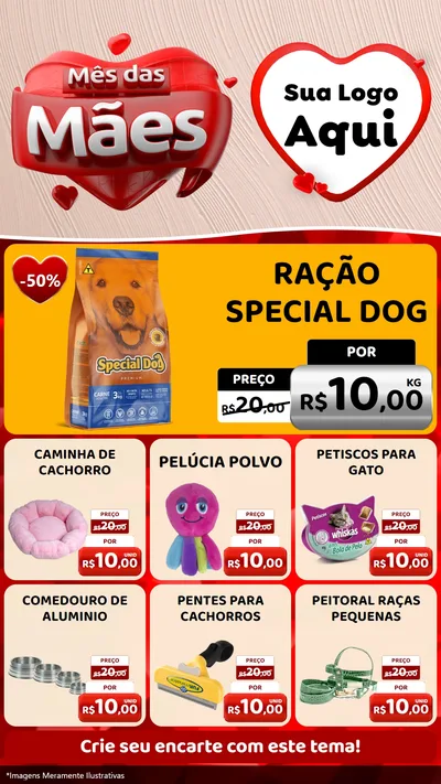 Modelo de Rede Social para Stories com o tema Mês das Mães para Pet Shop