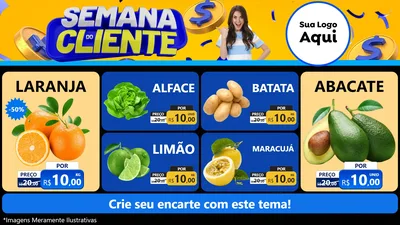 Modelo de TV para TV Horizontal com o tema Semana do Cliente para Hortifrúti