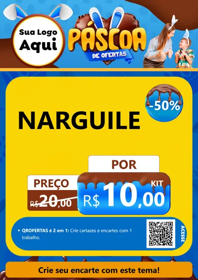 Modelo de Cartaz para Cartaz A4 Vertical com o tema Páscoa de Ofertas para Tabacaria