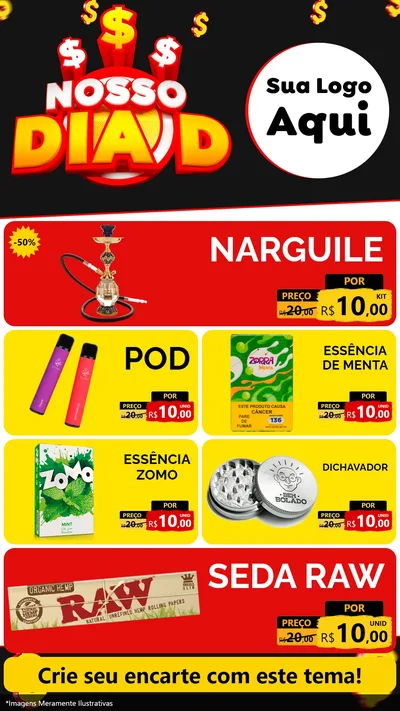 Modelo de TV para TV Vertical com o tema Nosso Dia D para Tabacaria