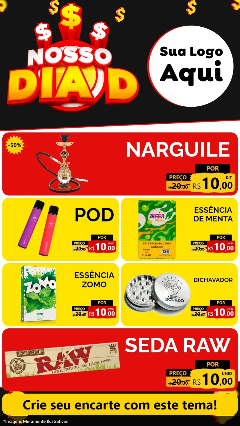 Modelo de TV para TV Vertical com o tema Nosso Dia D para Tabacaria