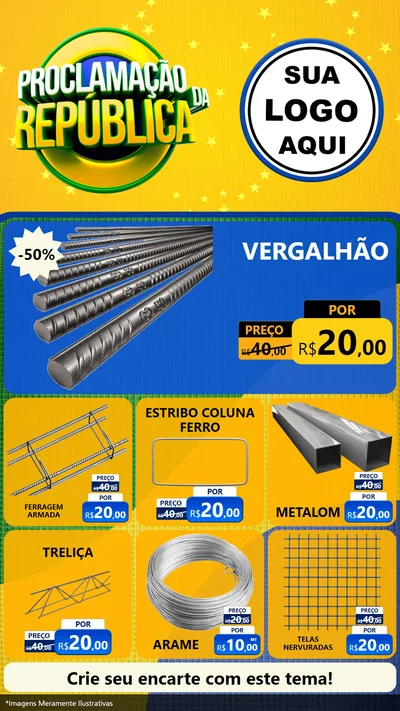 Modelo de Rede Social para Stories com o tema Proclamação da República para Ferragens