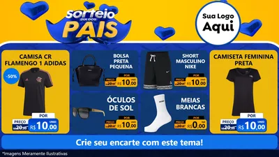 Modelo de TV para TV Horizontal com o tema Sorteio Dia dos Pais para Roupas e acessórios