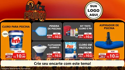 Modelo de TV para TV Horizontal com o tema Black Friday para Produtos para Piscina