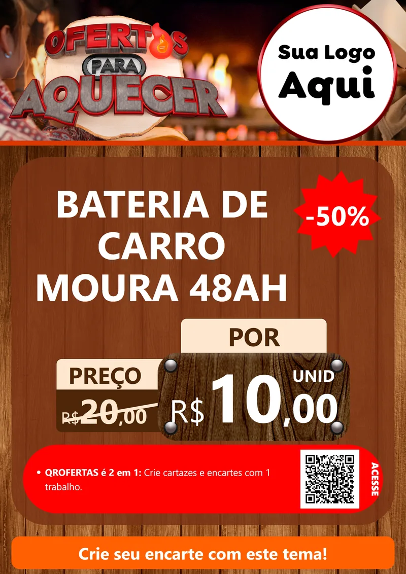 Modelo de Cartaz para Cartaz A4 Vertical com o tema Ofertas Para Aquecer para Baterias Elétricas