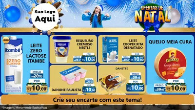 Modelo de TV para TV Horizontal com o tema Ofertas de Natal para Frios e Laticínios