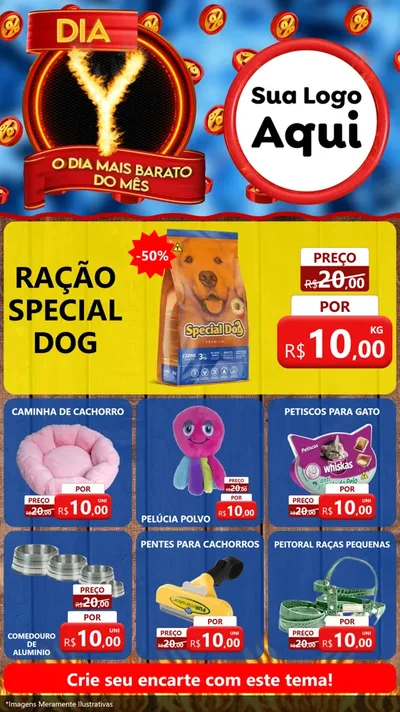 Modelo de Rede Social para Stories com o tema Dia Y - O Dia Mais Barato Do Mês para Pet Shop