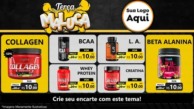 Modelo de TV para TV Horizontal com o tema Terça Maluca para Suplementos alimentares