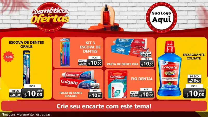 Modelo de TV para TV Horizontal com o tema Cosméticos em Ofertas para Higiene Pessoal