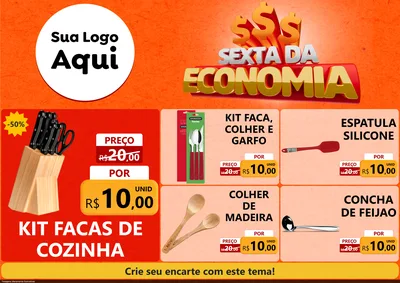 Modelo de Encarte para Encarte A4 Horizontal com o tema Sexta da Economia para Utilidades Domésticas