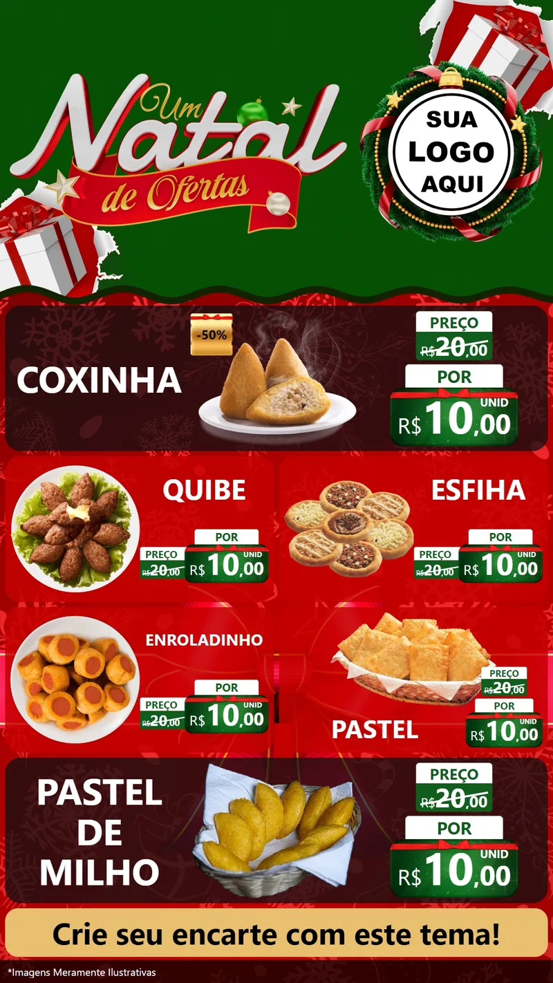 Modelo de TV para TV Vertical com o tema Um Natal de Ofertas para Salgadaria