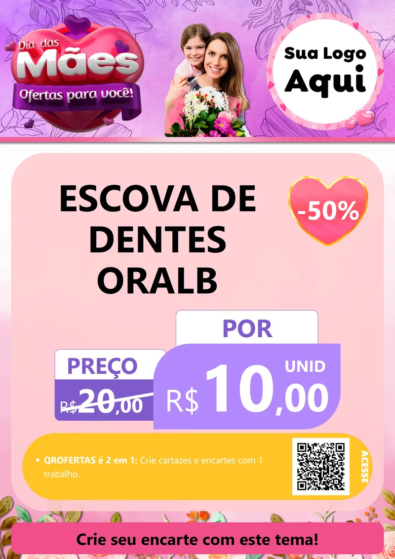 Modelo de Cartaz para Cartaz A4 Vertical com o tema Dia das Mães Ofertas para Você! para Higiene Pessoal