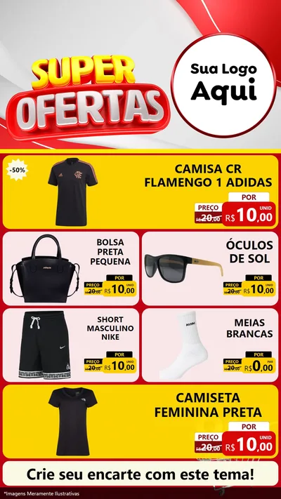 Modelo de TV para TV Vertical com o tema Super Ofertas para Roupas e acessórios
