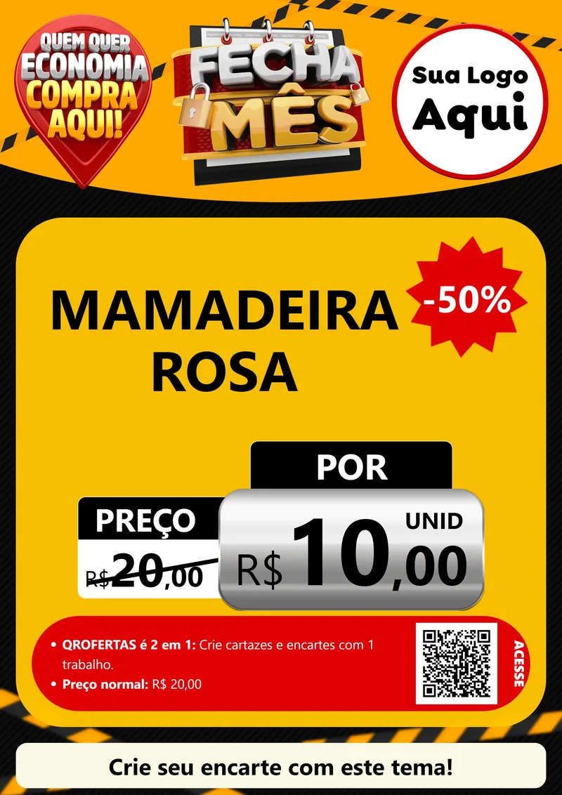 Modelo de Cartaz para Cartaz A4 Vertical com o tema Fecha Mês para Bebês