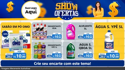 Modelo de TV para TV Horizontal com o tema Show de Ofertas para Produtos de Limpeza