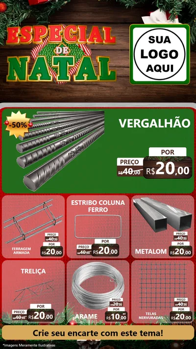 Modelo de Rede Social para Stories com o tema Especial de Natal para Ferragens