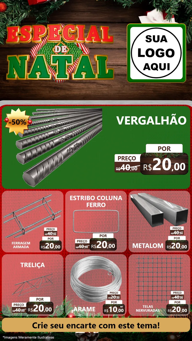 Modelo de Rede Social para Stories com o tema Especial de Natal para Ferragens
