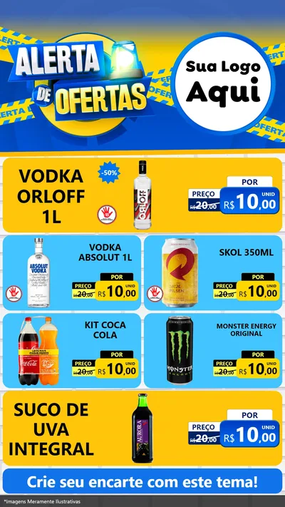 Modelo de TV para TV Vertical com o tema Alerta de Ofertas para Distribuidora de bebidas