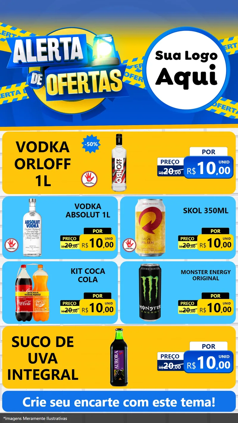 Modelo de TV para TV Vertical com o tema Alerta de Ofertas para Distribuidora de bebidas