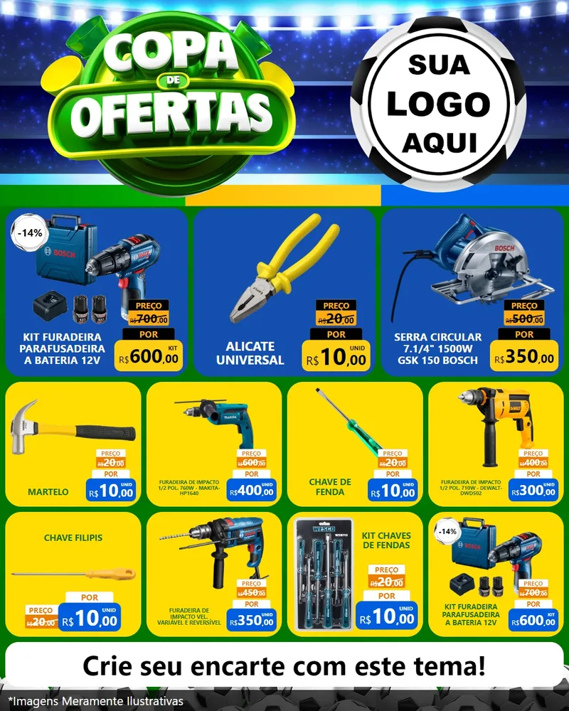 Modelo de Rede Social para Feed Instagram com o tema Copa de Ofertas para Maquinas e Ferramentas