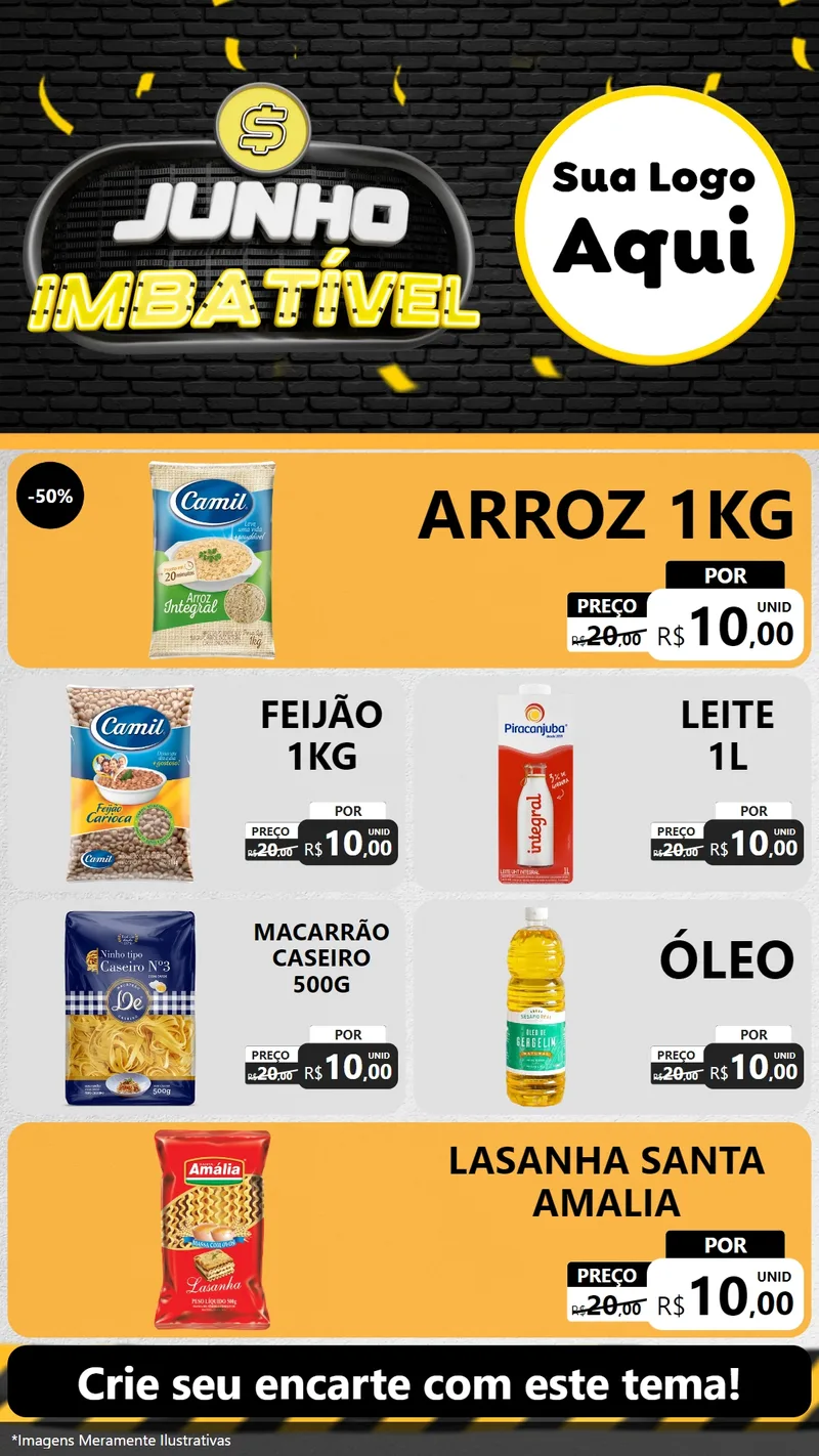 Modelo de TV para TV Vertical com o tema Junho Imbatível para Supermercado