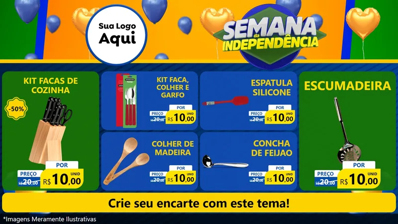 Modelo de TV para TV Horizontal com o tema Semana da Independência para Utilidades Domésticas
