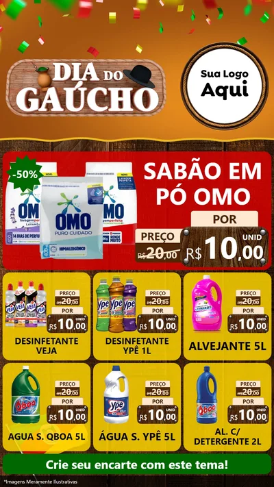 Modelo de Rede Social para Stories com o tema Dia do Gaúcho para Produtos de Limpeza