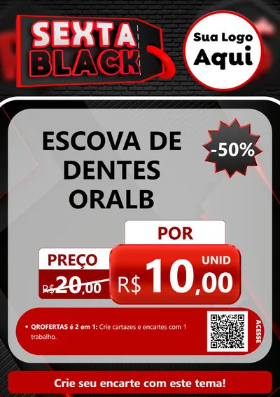 Modelo de Cartaz para Cartaz A4 Vertical com o tema Sexta Black para Higiene Pessoal