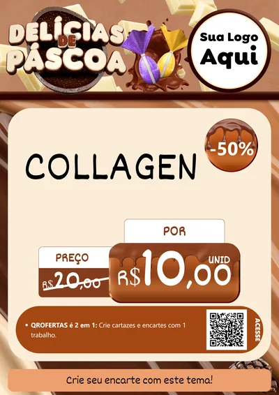 Modelo de Cartaz para Cartaz A4 Vertical com o tema Delícias de Páscoa para Suplementos alimentares