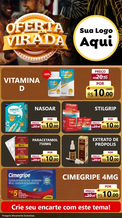 Modelo de TV para TV Vertical com o tema Oferta da Virada para Farmácia
