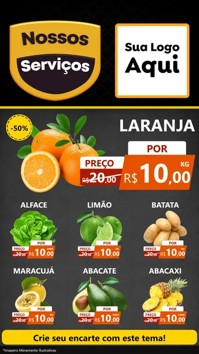 Modelo de Rede Social para Stories com o tema Nossos Serviços para Hortifrúti