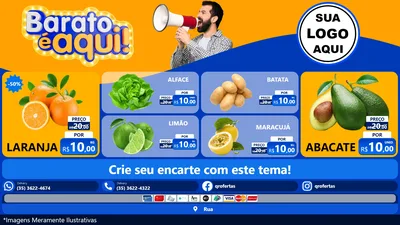 Modelo de TV para TV Horizontal com o tema Barato é aqui para Hortifrúti
