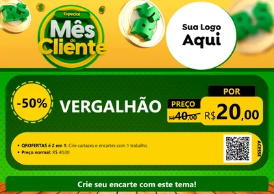 Modelo de Cartaz para Cartaz A4 Horizontal com o tema Especial Mês do Cliente para Ferragens
