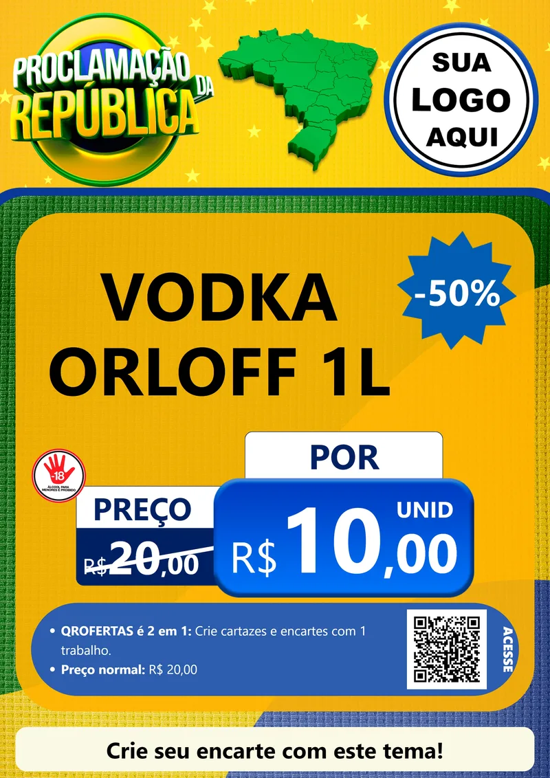 Modelo de Cartaz para Cartaz A4 Vertical com o tema Proclamação da República para Distribuidora de bebidas