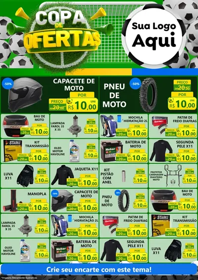 Modelo de Encarte para Encarte A4 Vertical com o tema Copa De Ofertas para Moto peças
