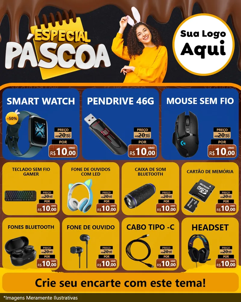 Modelo de Rede Social para Feed Instagram com o tema Especial Páscoa para Informática