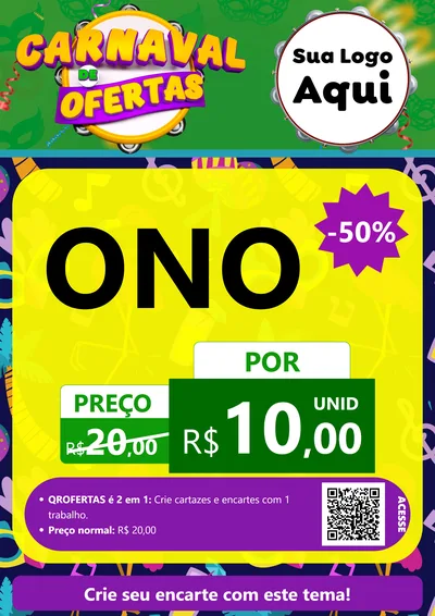 Modelo de Cartaz para Cartaz A4 Vertical com o tema Carnaval de Ofertas para Óticas