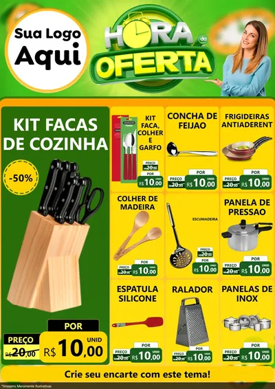 Modelo de Encarte para Encarte A4 Vertical com o tema Hora da Oferta para Utilidades Domésticas