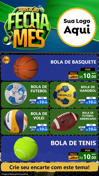 Modelo de TV para TV Vertical com o tema Operação Fecha Mês para Artigos Esportivos
